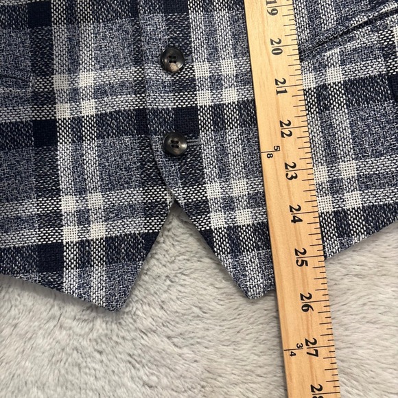 SUITSUPPLY Mens Plaid Silk Linen Cotton Vest‎ Waistcoat Blue White Size 38" - Picture 4 of 9